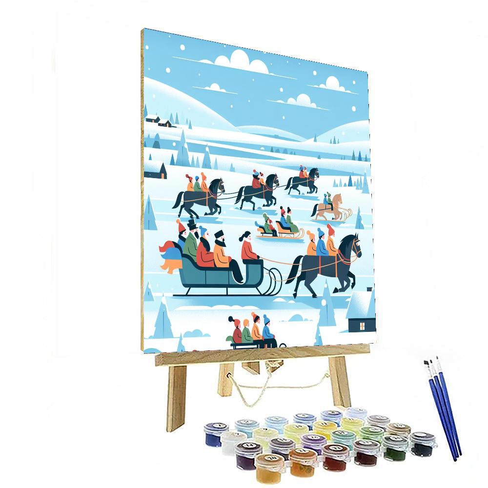 Winter Sleigh Ride Paint By Numbers