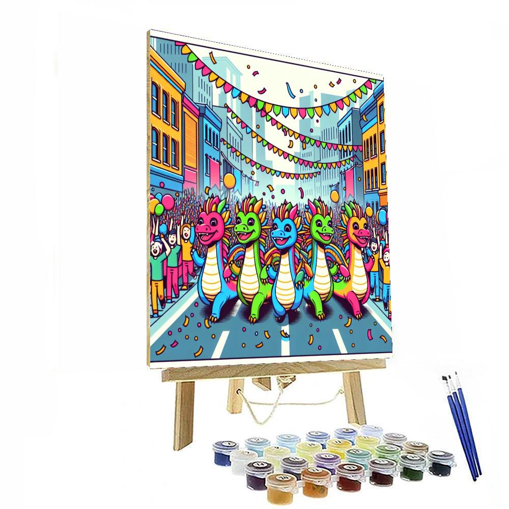 Lively Dragon Parade Painting Number Kit