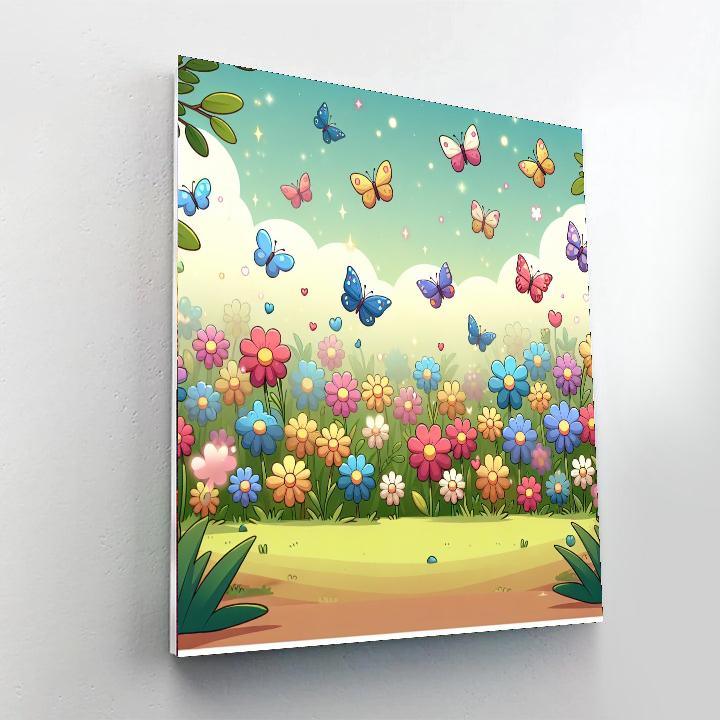 Enchanted Garden With Butterflies And Flowers Paint By Number