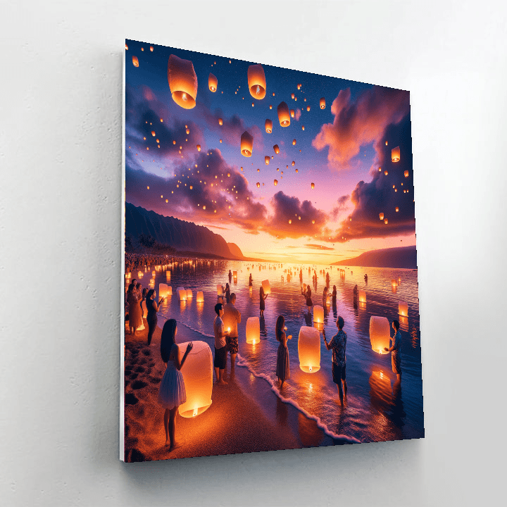 Floating Lantern Festival - Hawaii Numbered Painting Kits