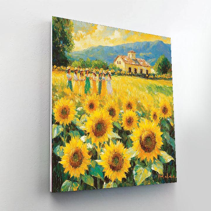 Sunflower Fields With Mom Paint By Color