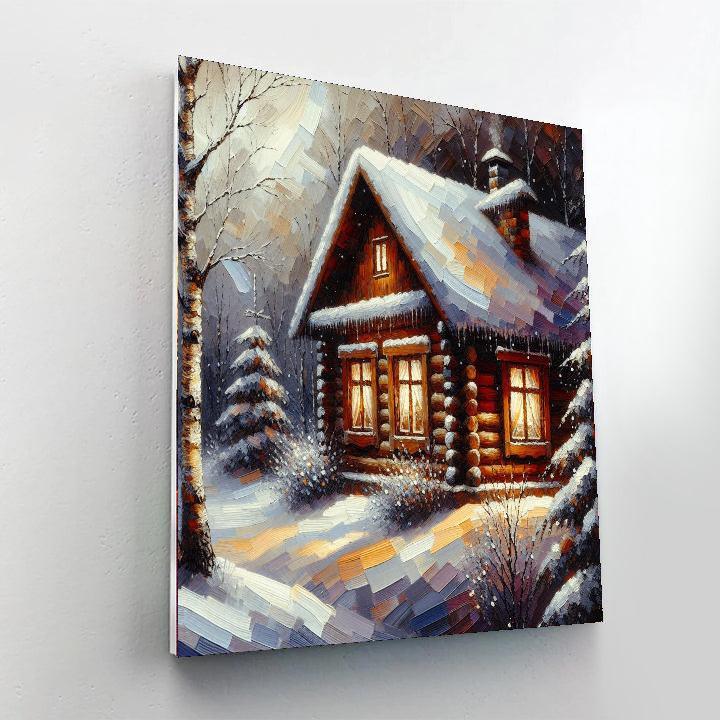 Winter Cabin Hideaway DIY Paint By Numbers