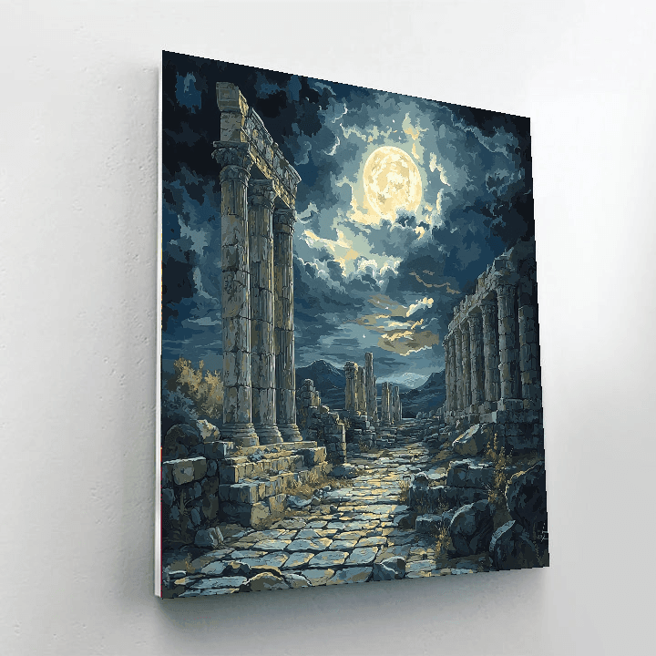 Neo-Gothic Style Inspired Neo-Gothic Moonlit Ruins  Paint By Numbers Kits
