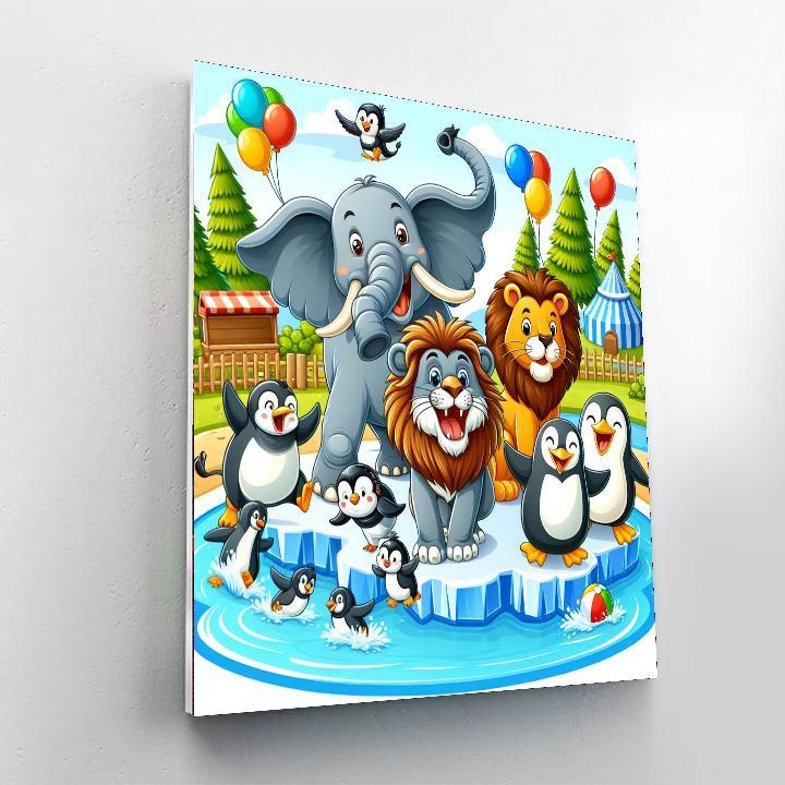 Happy Animals At The Zoo Paint By Number