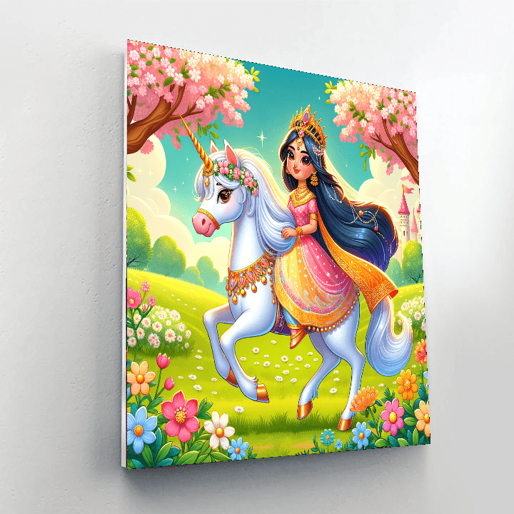Princess And The Magical Unicorn DIY Paint By Numbers