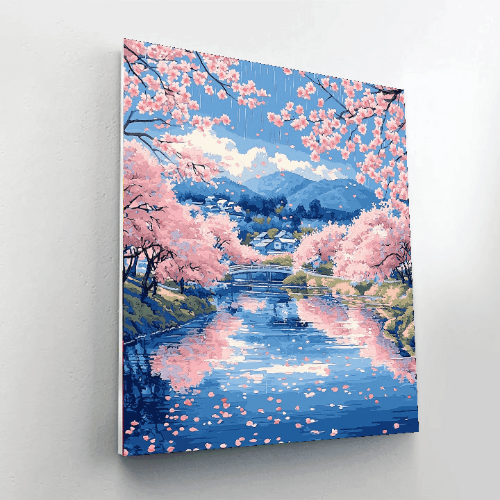 Utagawa Hiroshige Inspired Japanese Blossom Reverie  Painting By Numbers Kit