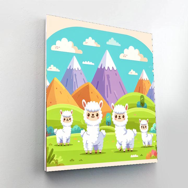 Artistic Alpaca Antics Paint By Numbers Art