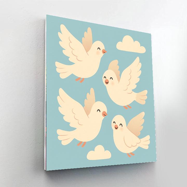 Dreamy Doves Paint By Color