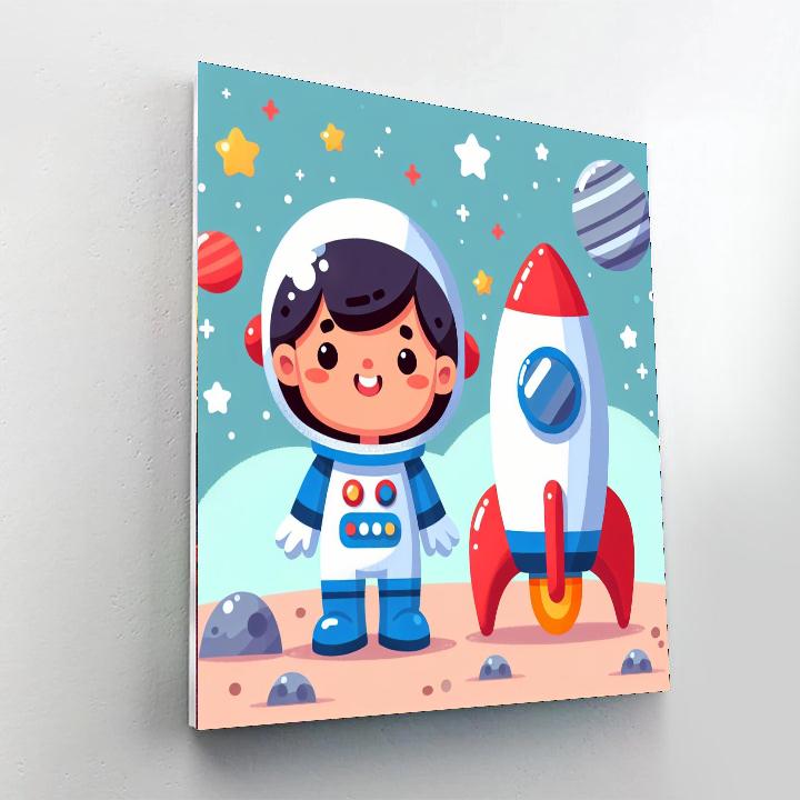 Astronaut In Training Number Painting