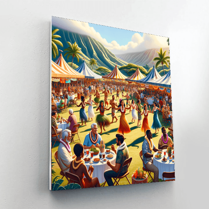 Pahoa Lava Flow Festival - Usa Painting By Numbers Kit