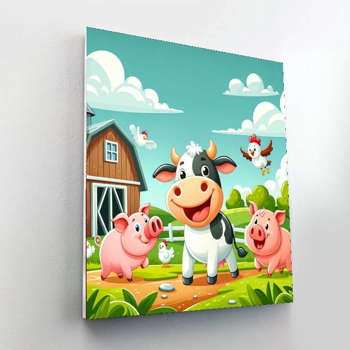 Cute Animal Farm Paint By Numbers