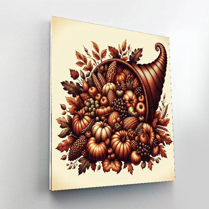 Autumn Harvest Cornucopia Paint By Color