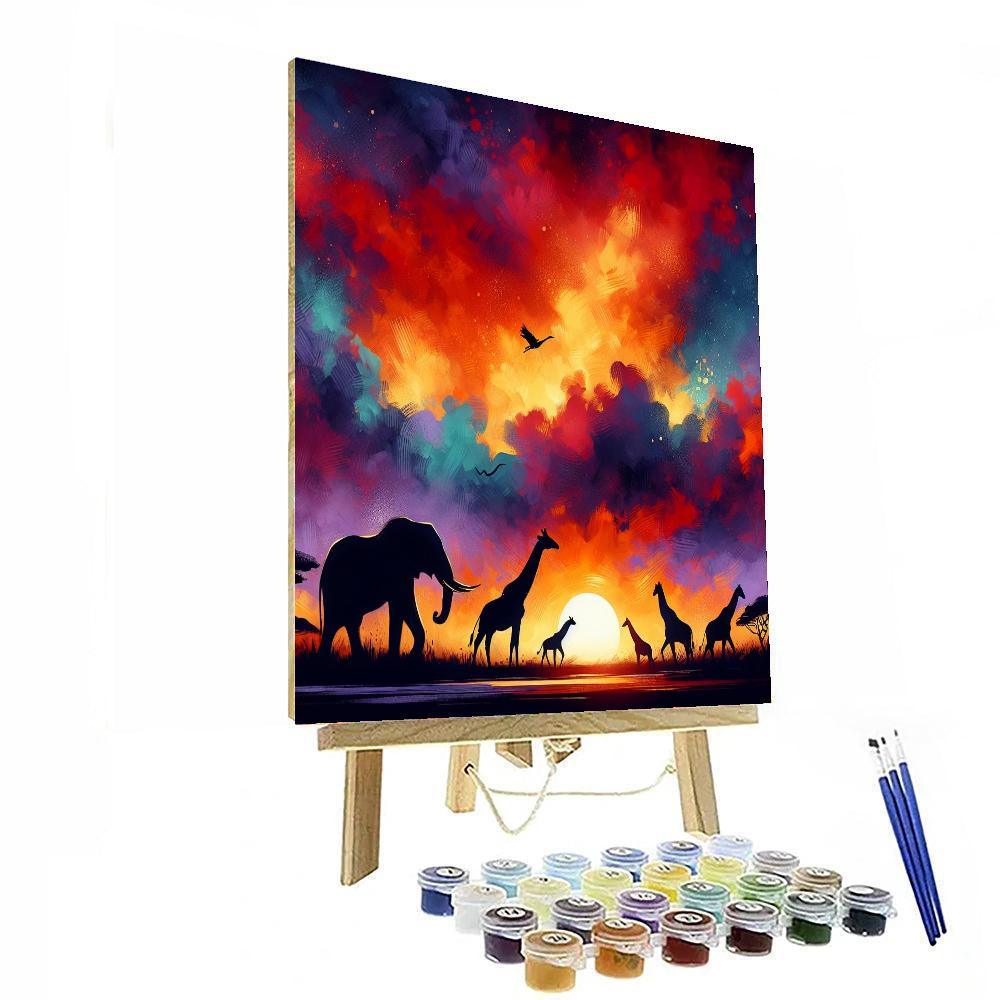 Majestic Savannah Silhouettes Paint By Numbers Kits