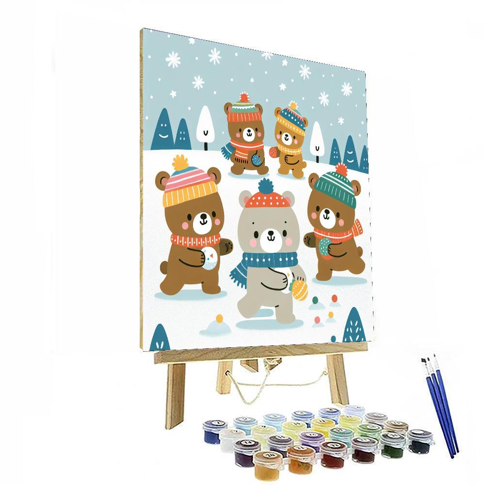 Winter Wonderland Bears Paint By Numbers