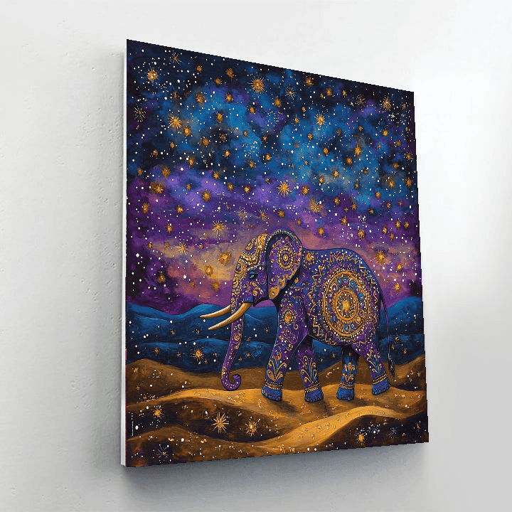 Salvador Dalí Inspired Celestial Elephant Journey  Painting By Numbers Kit