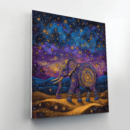 Salvador Dalí Inspired Celestial Elephant Journey  Painting By Numbers Kit