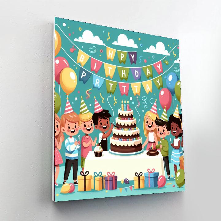 Cheerful Birthday Party Numbered Painting Kits
