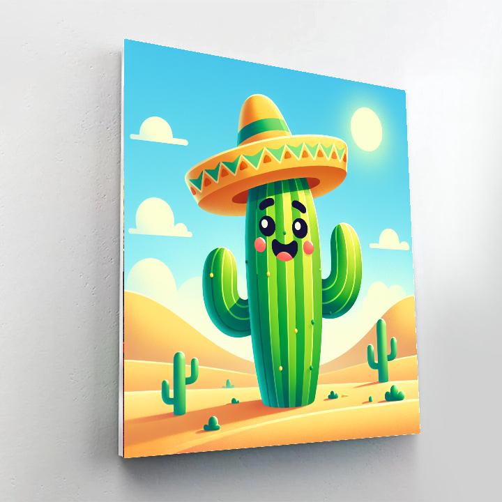Merry Cactus Paint By Numbers Art