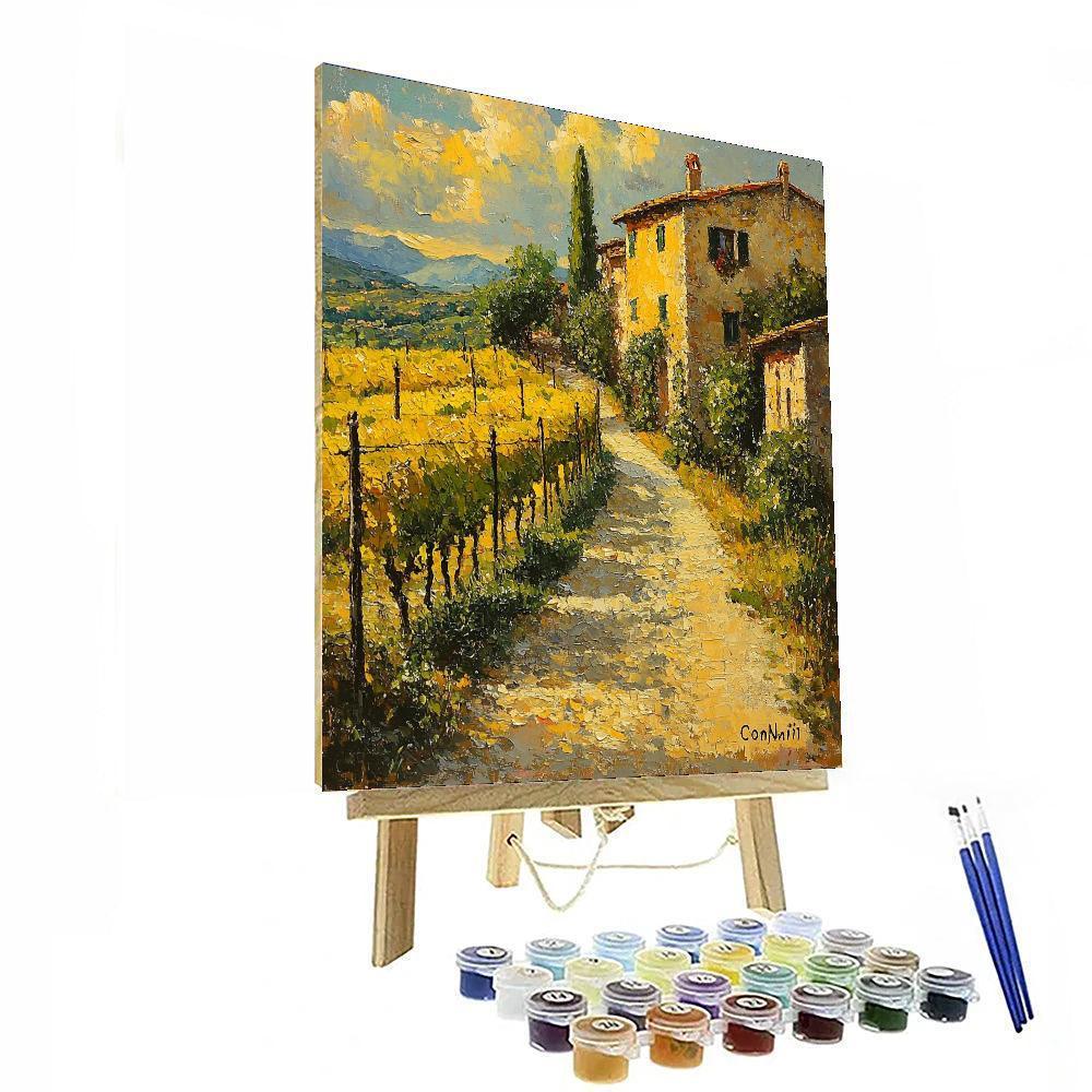 Camille Corot Inspired Charming Tuscan Vineyard  Paint By Numbers Kits