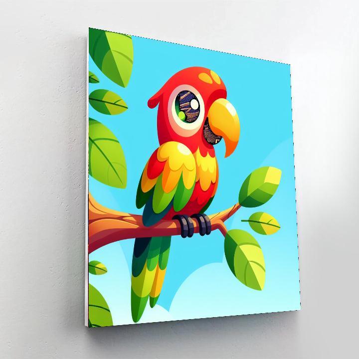 Brightly Colored Parrot Paint By Number