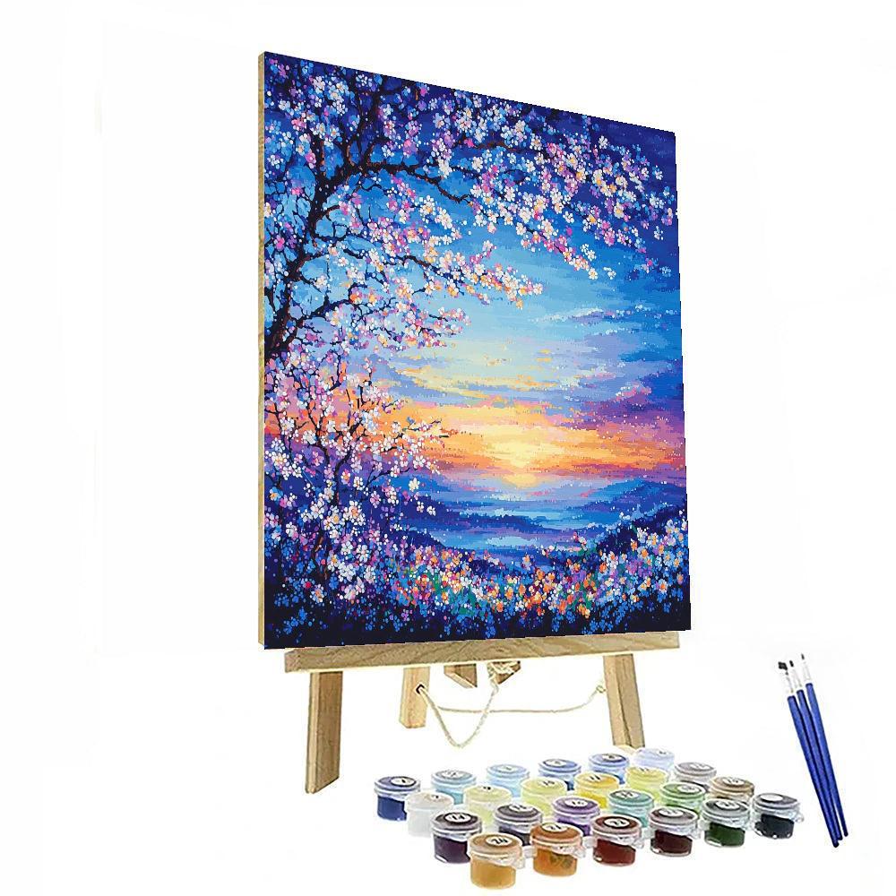 Georges Seurat Inspired Twilight Blossom Symphony  Painting Number Kit