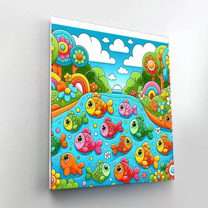 Rainbow River Adventure Painting Number Kit