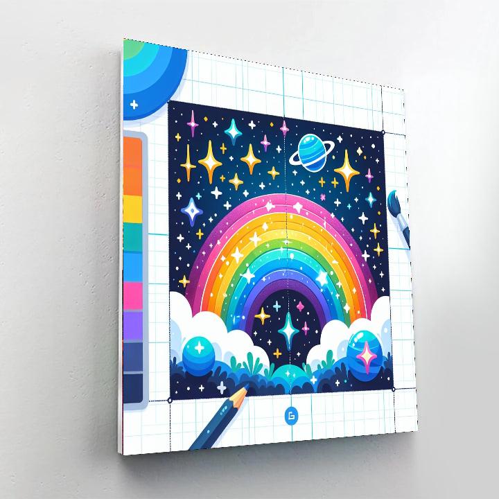 Celestial Rainbow Galaxy Paint By Numbers Art