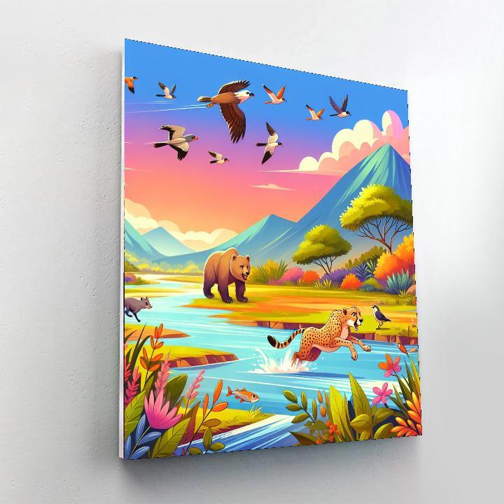 Epic Animal Adventure Paint By Numbers Art