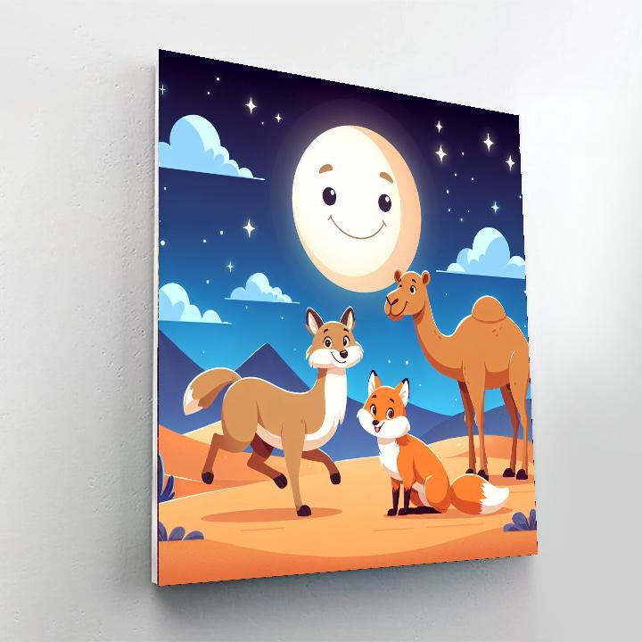 Moonlit Desert Safari Paint By Numbers Art