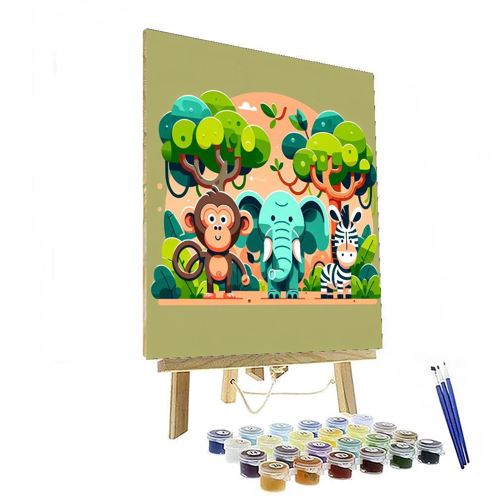 Silly Jungle Safari Paint By Number