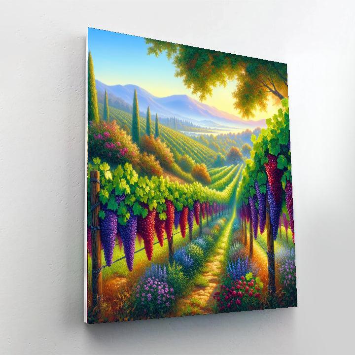 Sunlit Vineyard Views Numbered Painting Kits