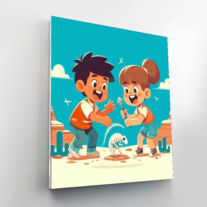 Dinosaur Fossil Discovery Paint By Numbers Art