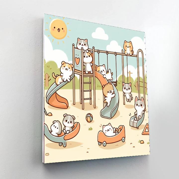 Fuzzy Animal Playground Number Painting