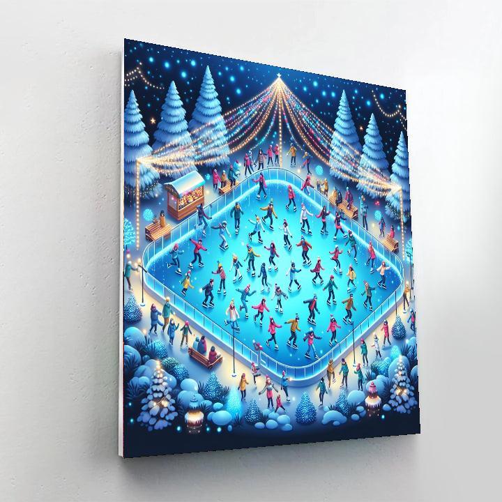 Glimmering Ice Skating Rink Numbered Painting Kits