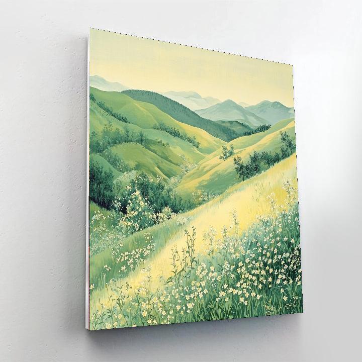 Hiroshige Inspired Tranquil Hillside  Paint By Numbers Kits