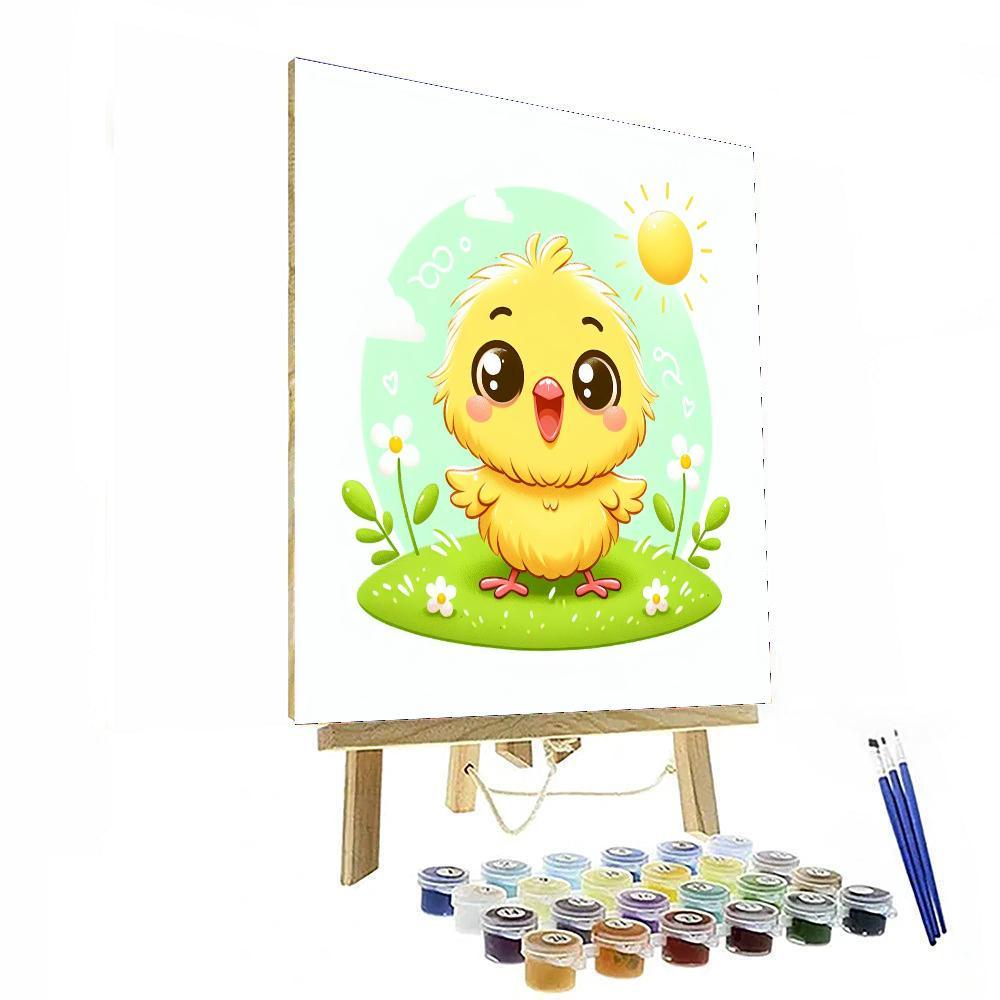 Adorable Baby Chick Number Painting