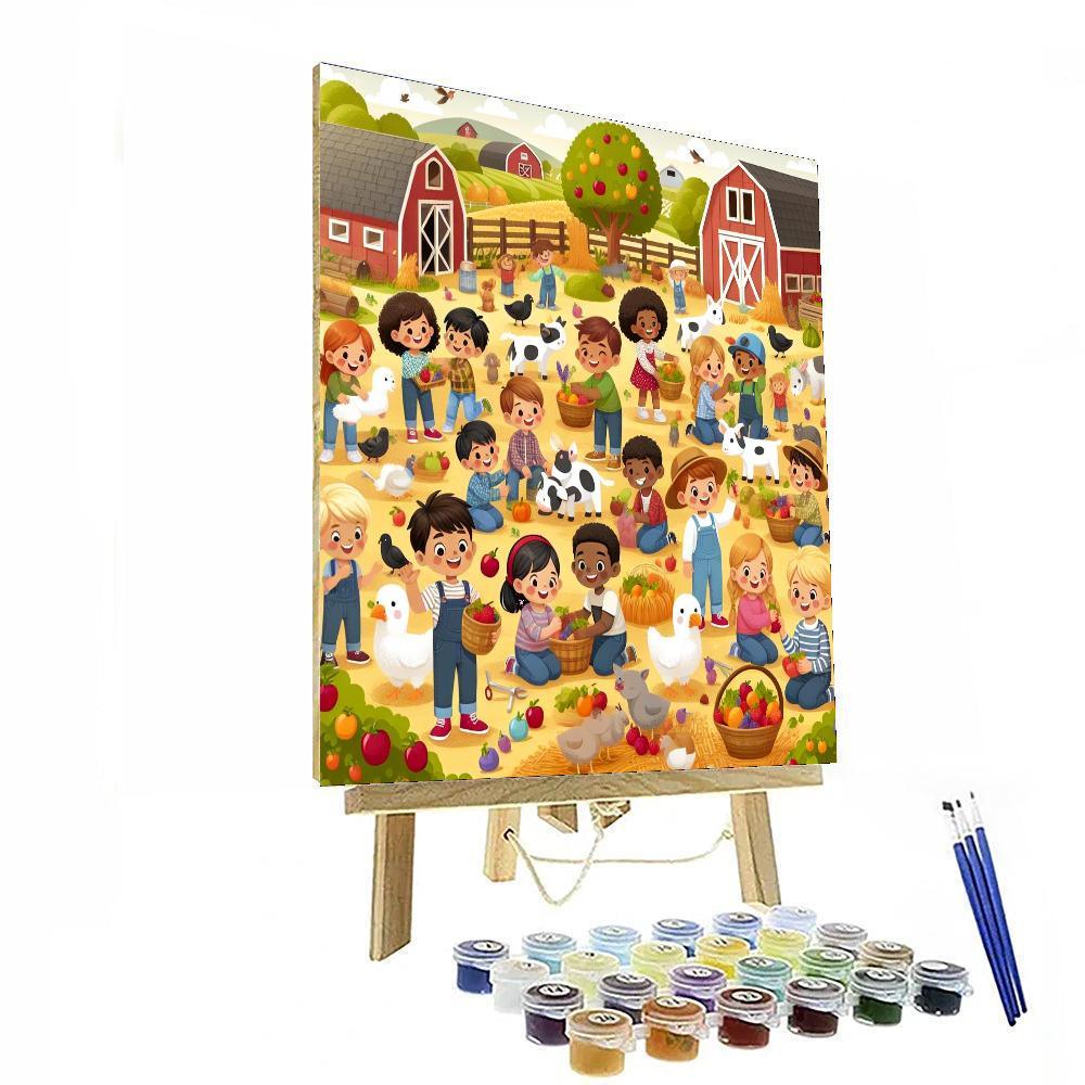 Funky Farm Fun Paint By Numbers Art