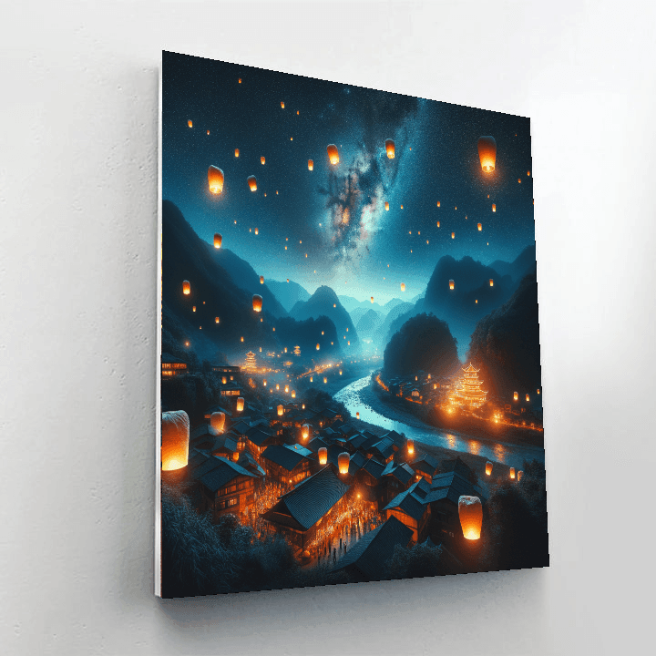 Pingxi Sky Lantern Festival - Pingxi, Taiwan Numbered Painting Kits