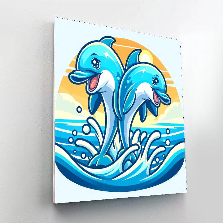 Dizzy Dolphins Painting Number Kit