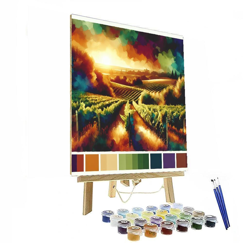 Sunset Vineyard Panorama - DIY Painting By Numbers Kit – Artistry Rack