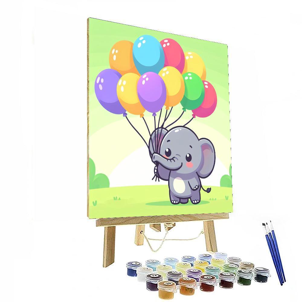 Balloon Festival Elephant Painting By Numbers Kit