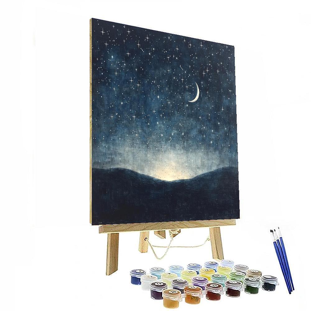 Leonardo Da Vinci Inspired Luminous Skies  Number Painting