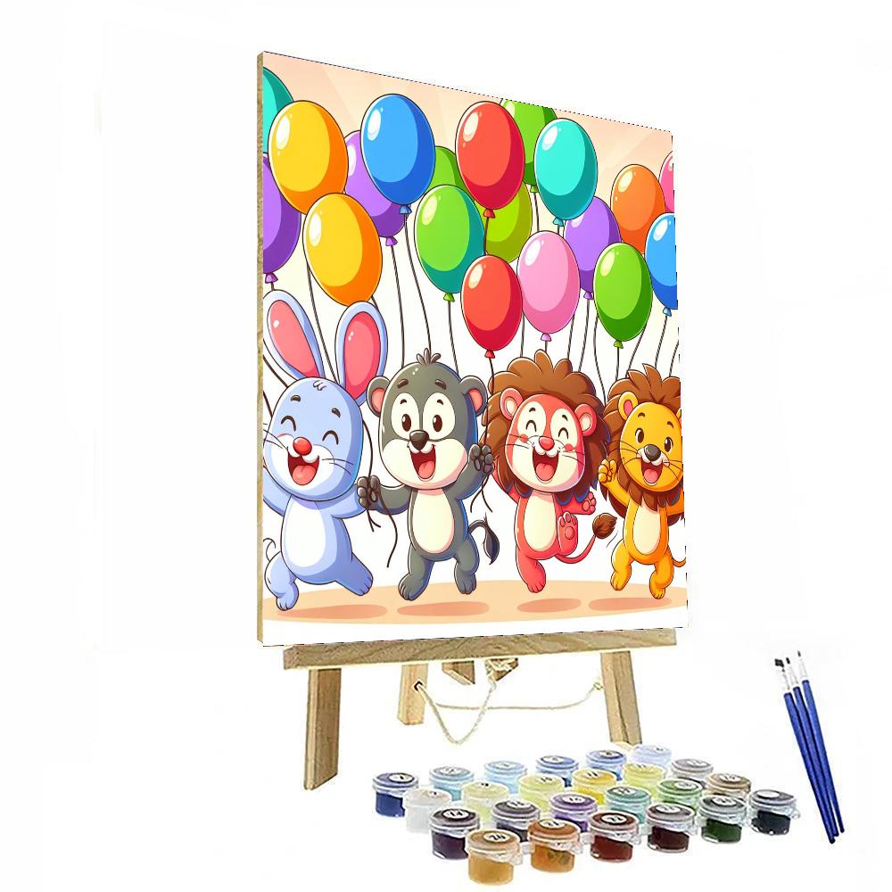 Animal Balloon Parade Painting Number Kit
