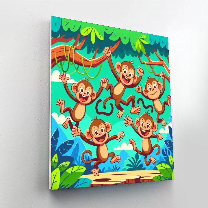Jungle Gymnasts' Adventure Paint By Color