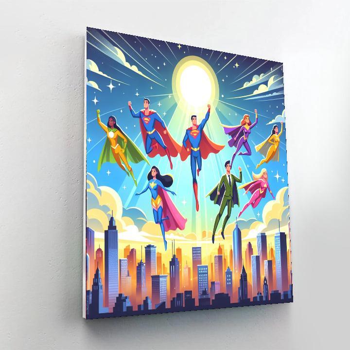 Superhero Adventure Day Paint By Numbers Art