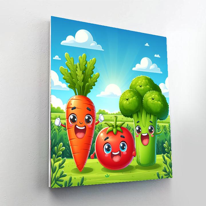 Silly Vegetable Characters Paint By Numbers Kits