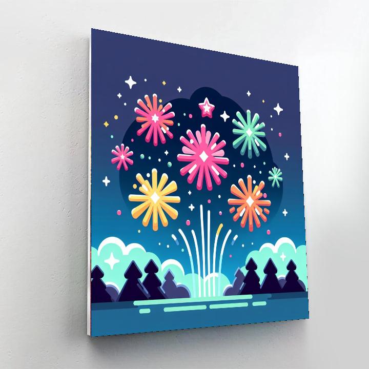 Fanciful Fireworks Fiesta Paint By Numbers Art