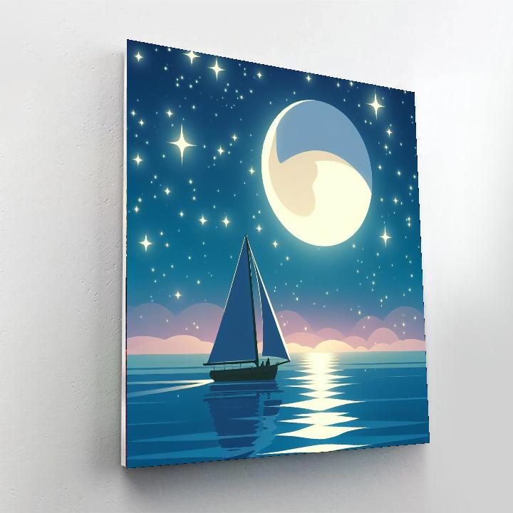 Moonlit Magic Voyage Number Painting