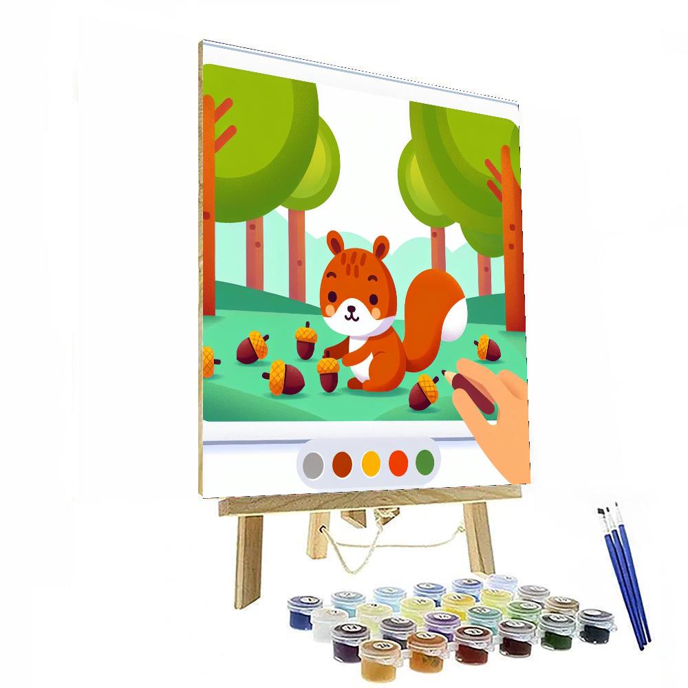 Nutty Squirrel Surprise Painting Number Kit