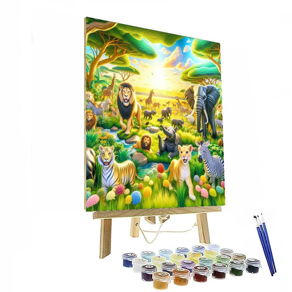 Happy Animal Safari Numbered Painting Kits